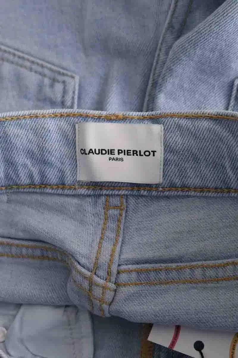 Jean droit Claudie Pierlot Bleu en Coton - élasthanne