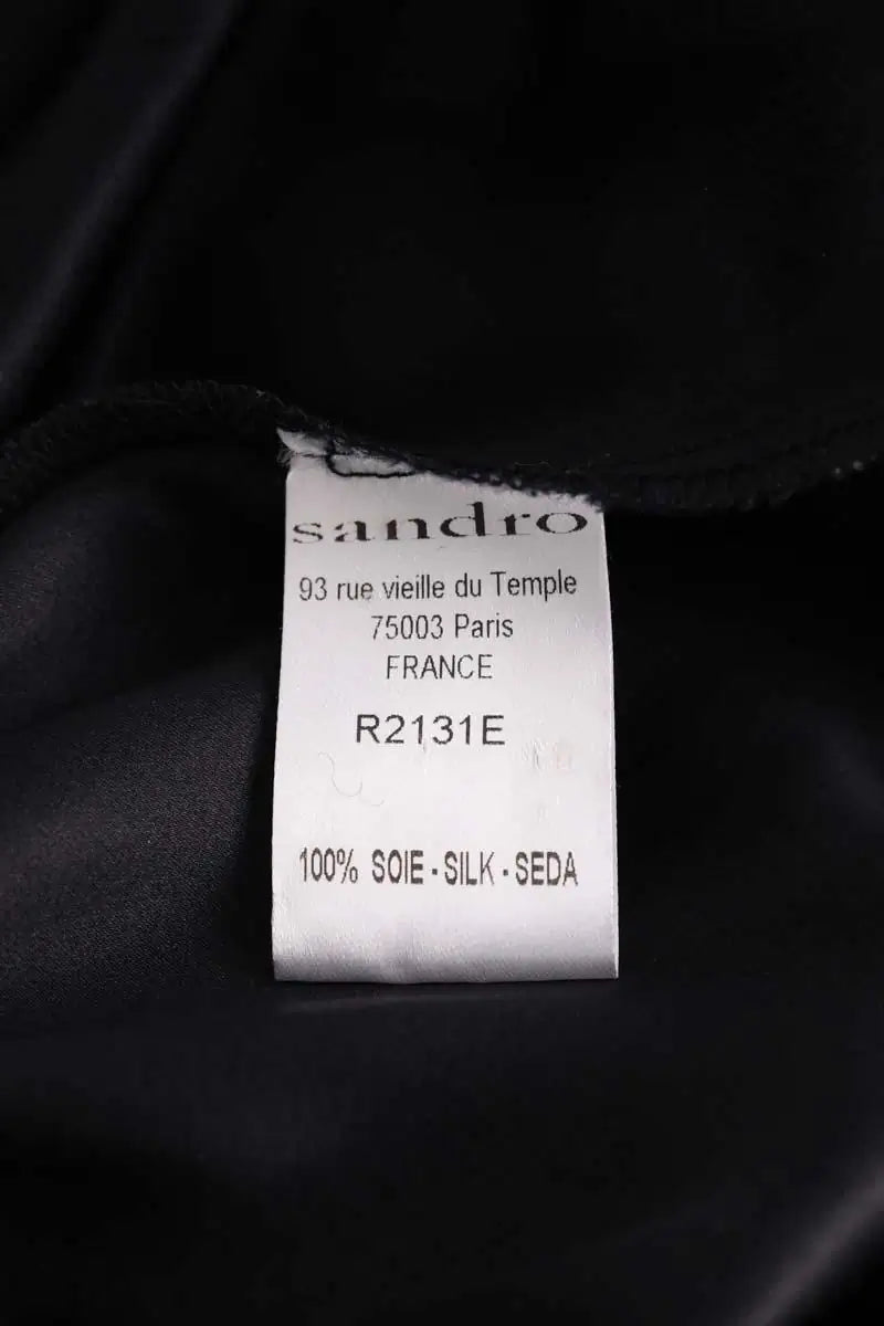 Robe Sandro Noir en Soie