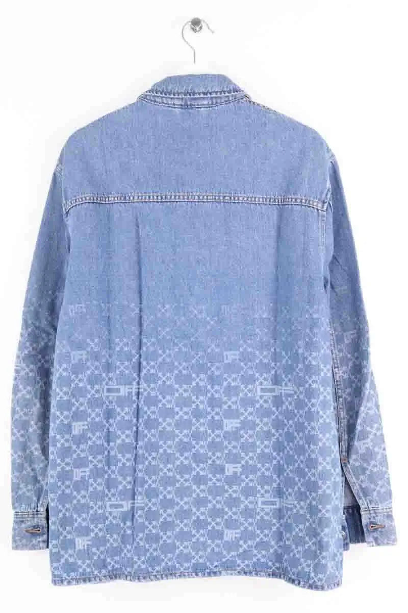 Veste Off White Bleu en Coton