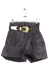 Mini short The Kooples Noir en Cuir, taille S - Seconde Main