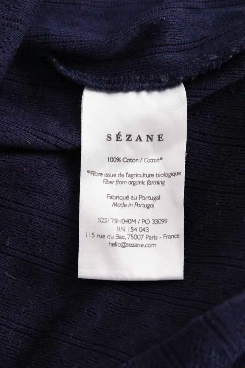 Top sans manche Sézane Marine en Coton
