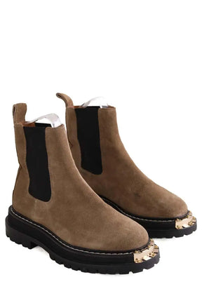 Boots motardes Sandro Beige en Daim