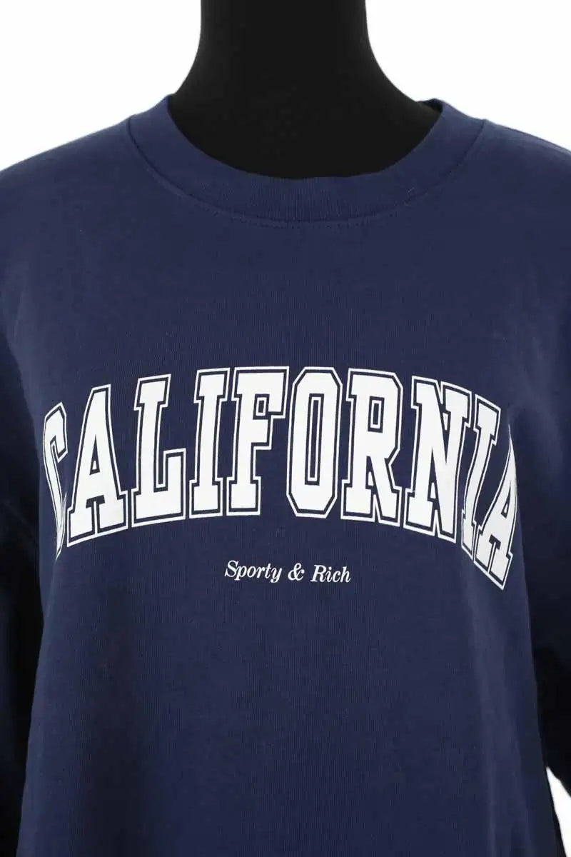 Sweatshirt Sporty & Rich Bleu en Coton