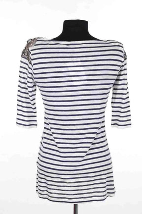 Top Sandro Blanc en Lin