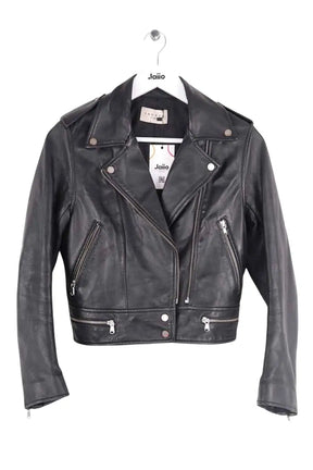 Veste Sandro Noir en Cuir, taille S - Seconde Main