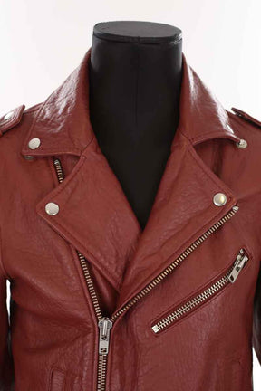 Veste en cuir Maje  Bordeaux