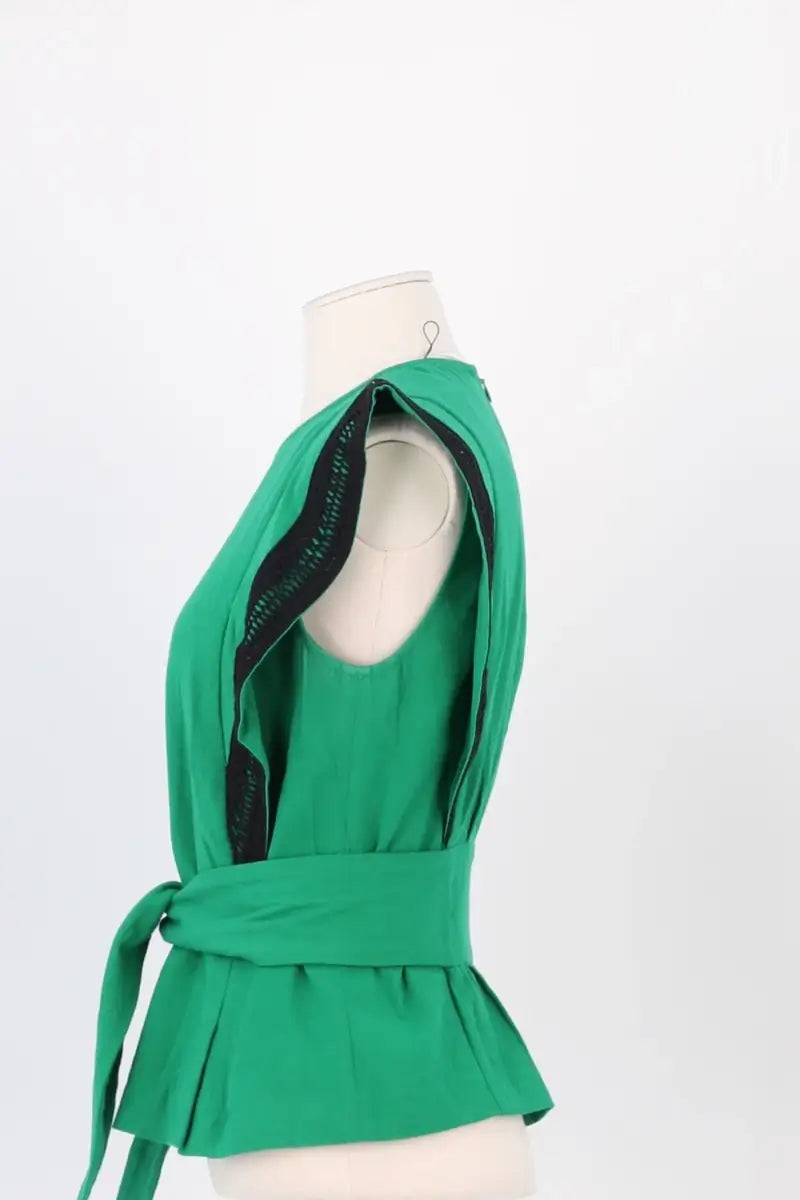 Top sans manche Ba&Sh Vert en Coton