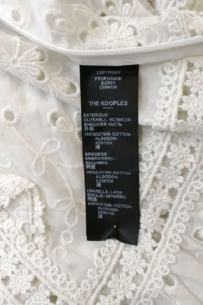 Chemisier Dentelle Femme The Kooples Taille XS - Occasion En Très Bon état, Noir Avec Col