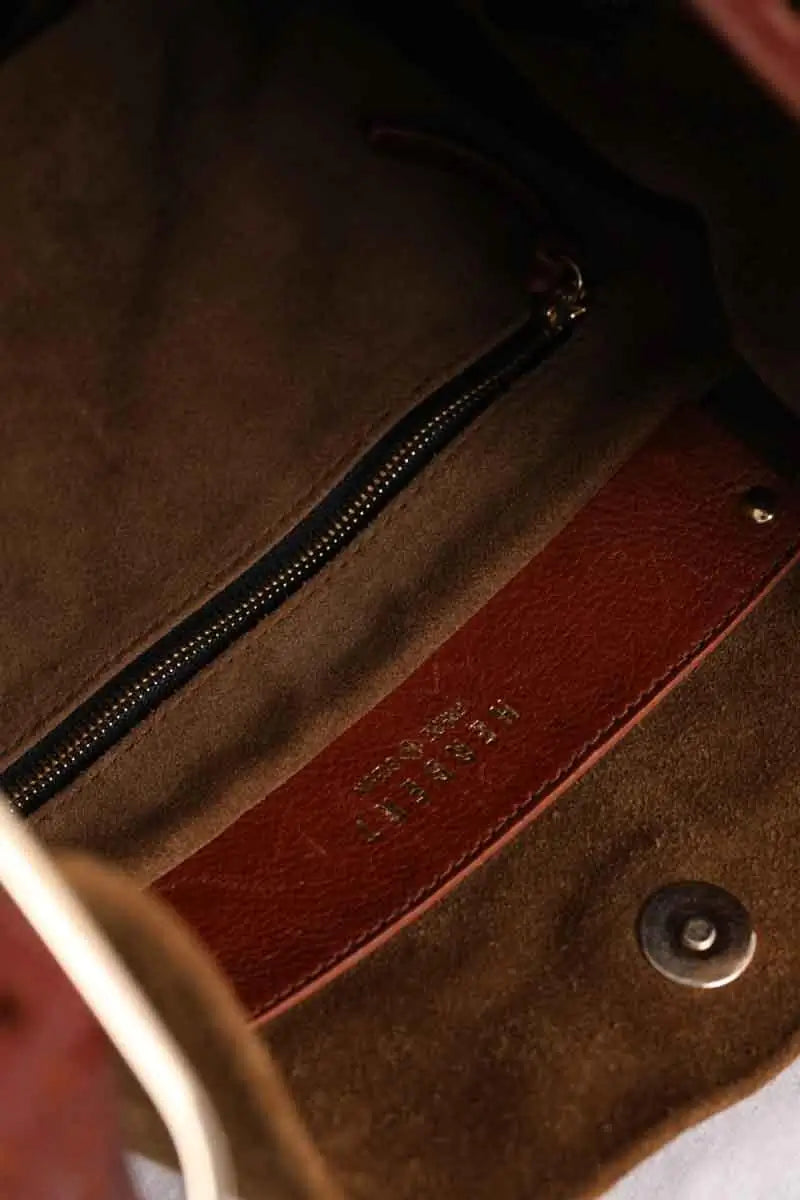 Sac à bandoulière Herbert Frère Soeur Camel en Cuir