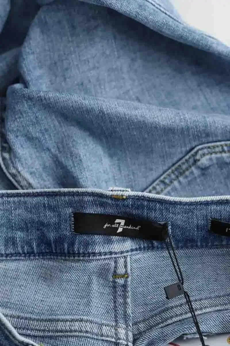 Jean 7 For All Mankind Bleu en Coton