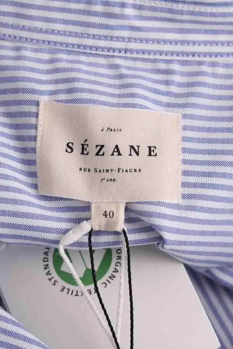 Chemise Sézane Tomboy Bleu en Coton