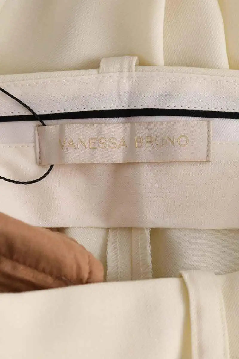 Pantalon large Vanessa Bruno Ecru en Synthétique