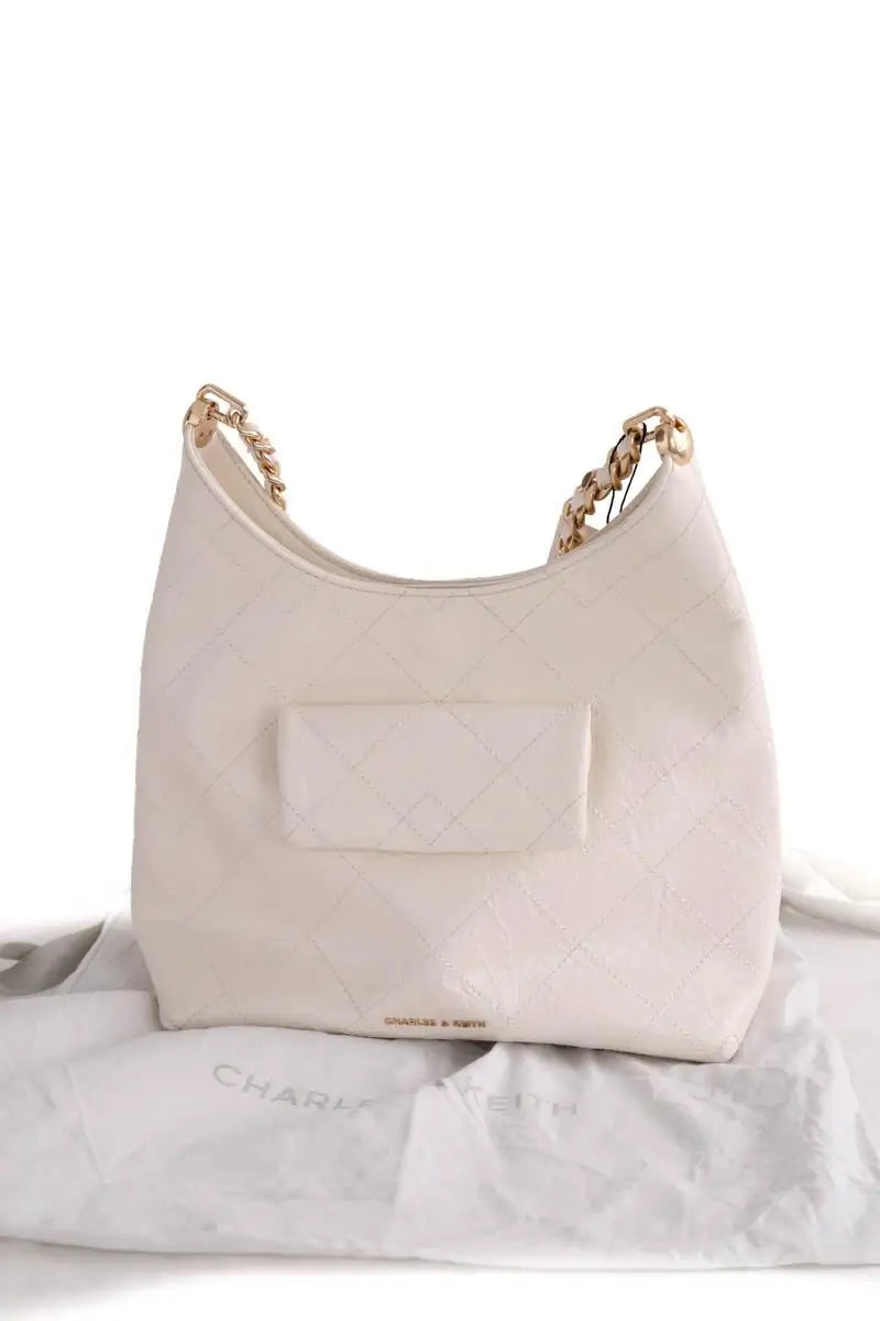 Sac porté épaule Charles & Keith Beige en Cuir