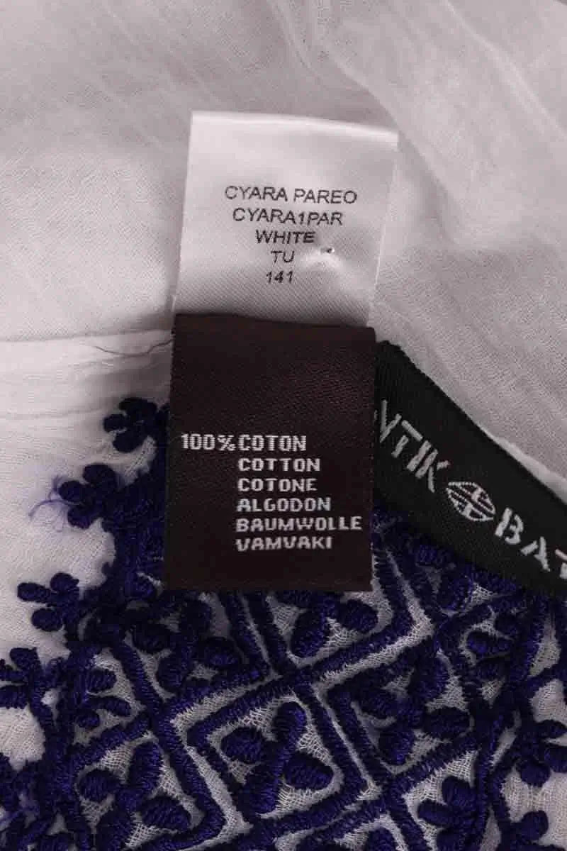 Étole Antik Batik Blanc en Coton
