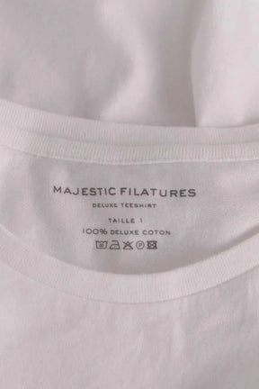 T-shirt Majestic Filatures Blanc en Coton