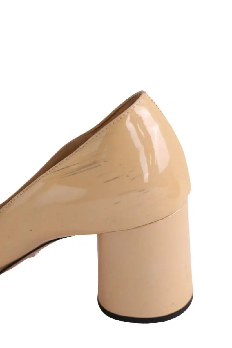 Talons Prada Beige en Cuir verni