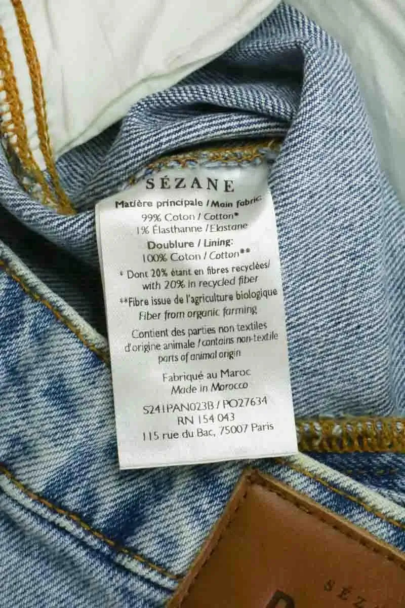 Jean slim Sézane Bleu en Coton - élasthanne