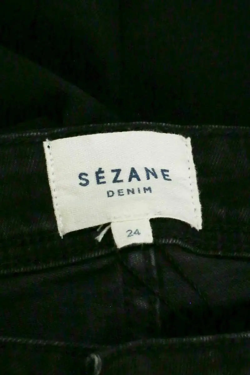 Jean slim Sézane Noir en Coton