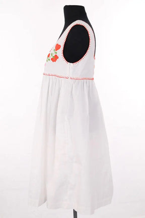 Robe brodé Manoush Blanc en Coton
