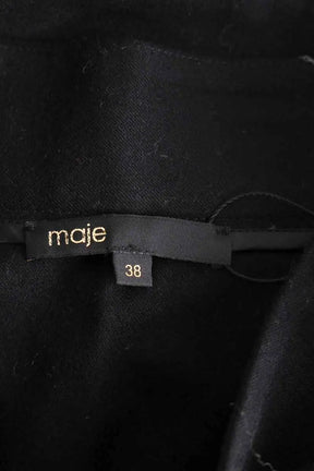 Mini jupe Maje Noir en Laine