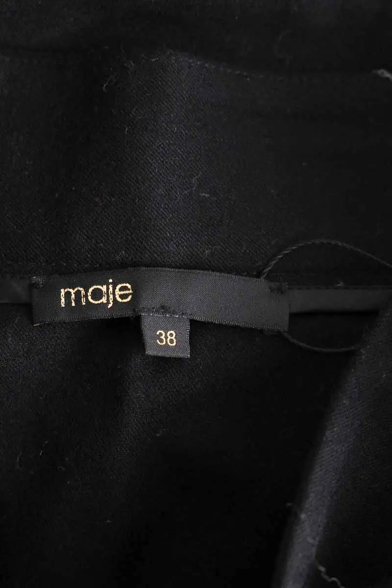 Mini jupe Maje Noir en Laine