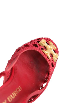 Talons Tory Burch Rouge en Cuir