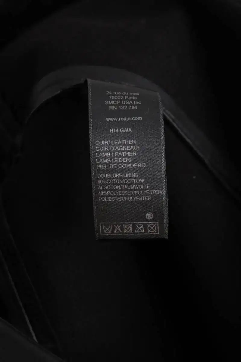 Mini jupe Maje Gaia Noir en Cuir