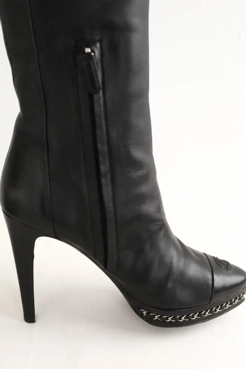 Bottes Chanel Noir en Cuir