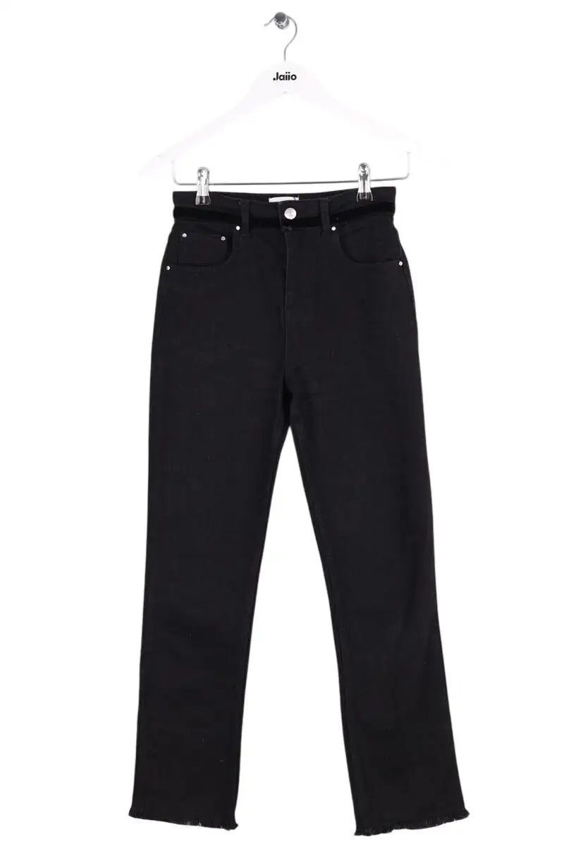 Jean droit Claudie Pierlot Noir en Coton - élasthanne, taille XS - Seconde Main