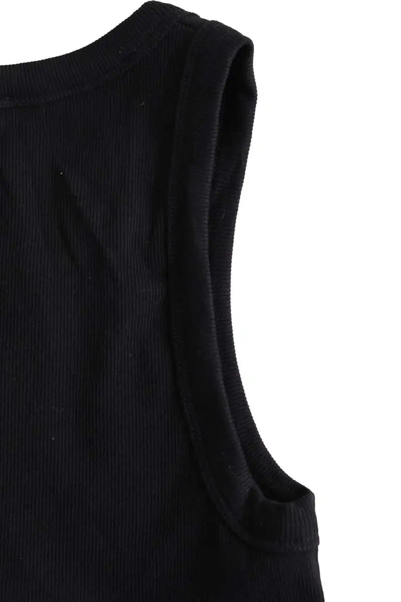 Top sans manche ME + EM Noir en Coton