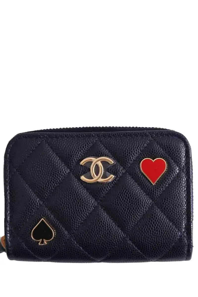 Porte-carte Chanel Marine en Cuir
