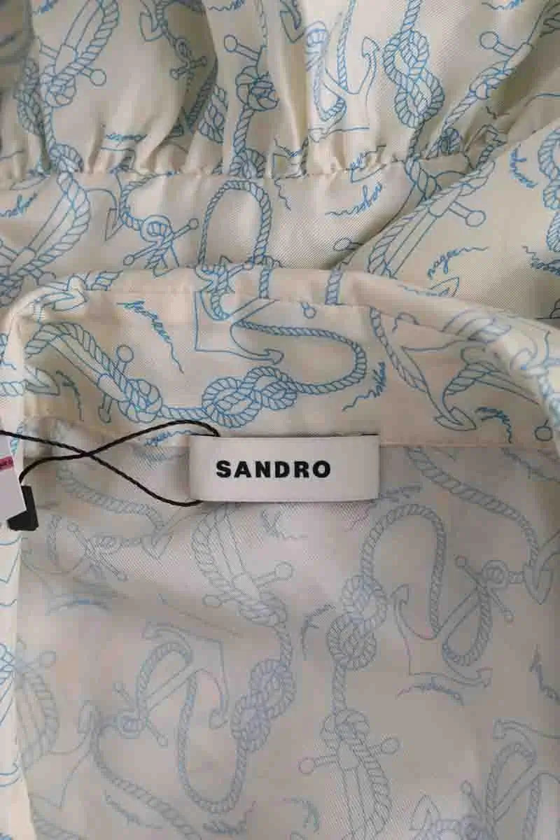 Robe Sandro Ecru en Soie