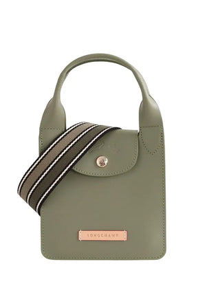 Mini sac Longchamp Pilage Kaki en Cuir - Seconde Main
