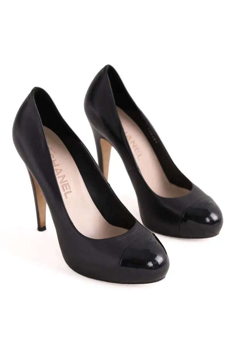 Talons Chanel Noir en Cuir