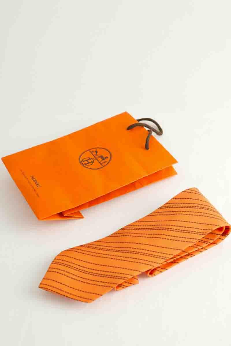 Cravate Hermès  Orange