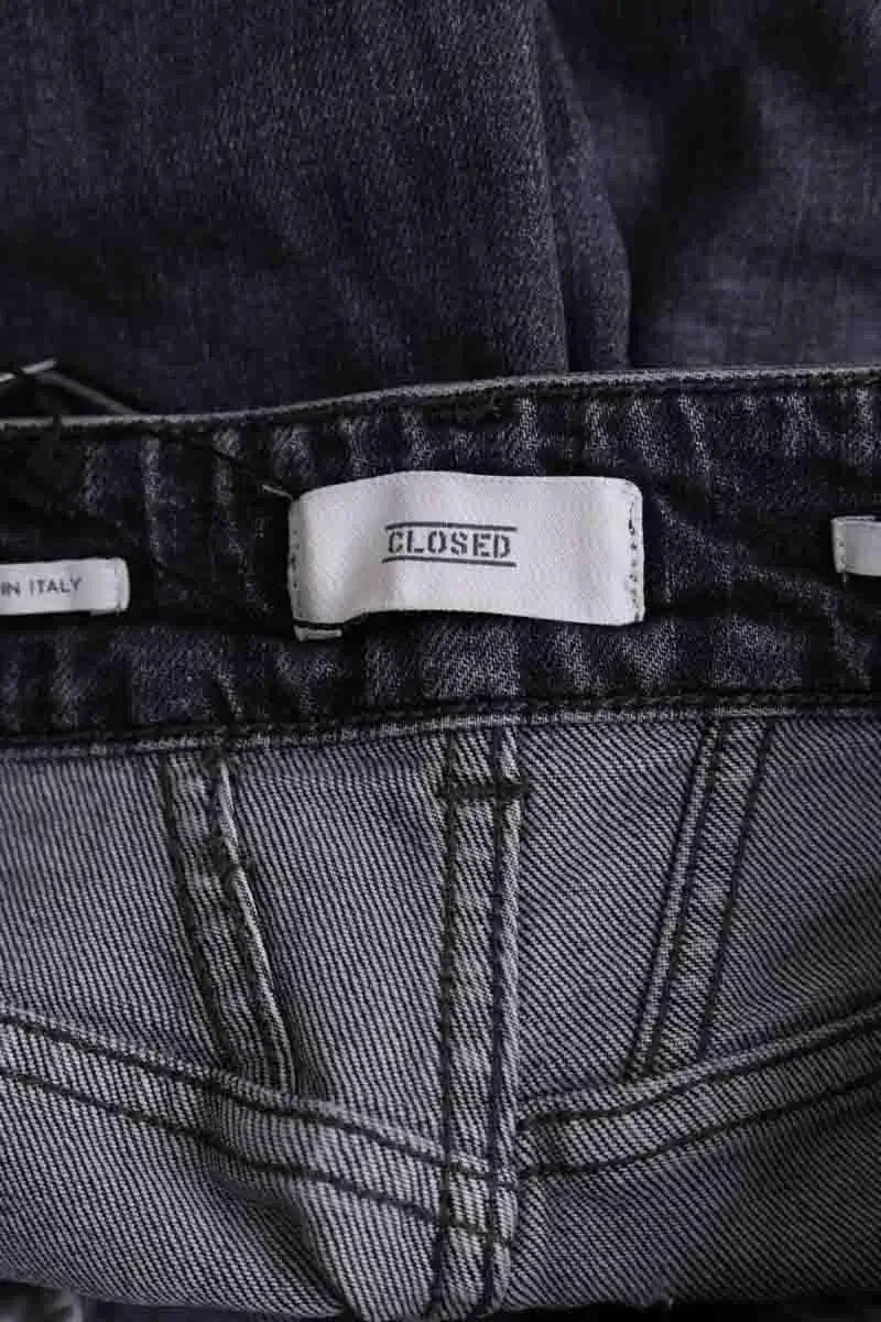 Jean droit Closed Anthracite en Coton