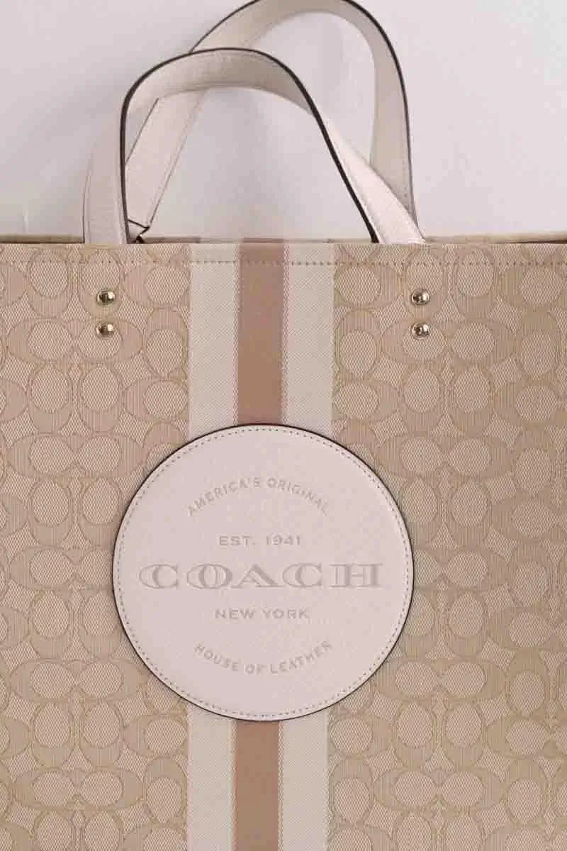 Cabas Dempsey Coach Beige en Cuir