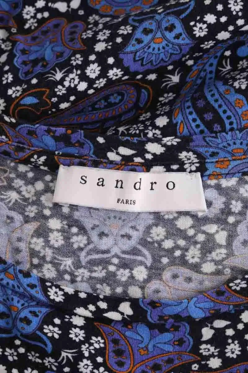 T-shirt Sandro Bleu en Coton