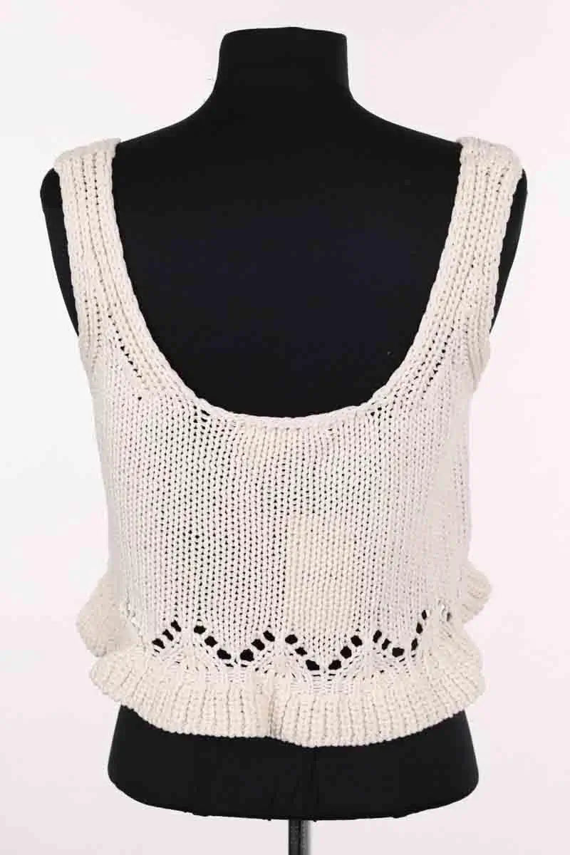 Top sans manche Ba&Sh Blanc en Coton