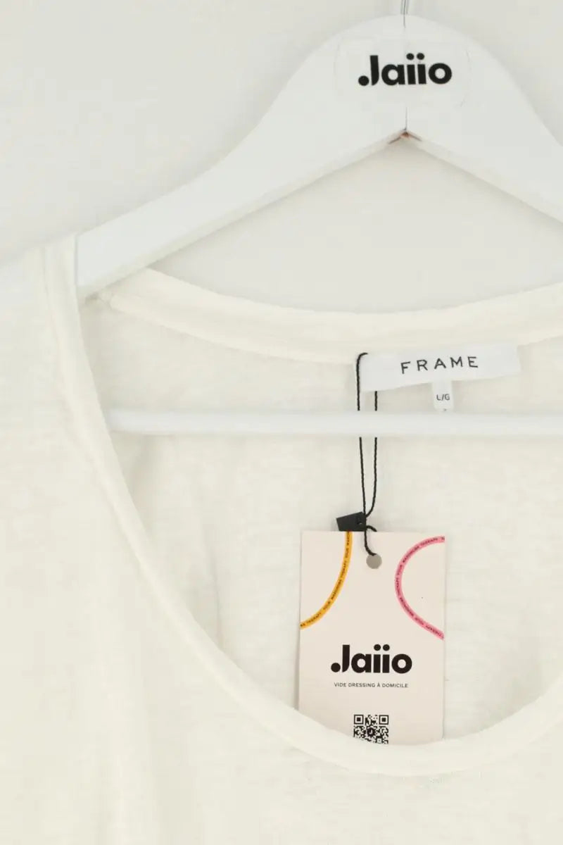 T-shirt Frame Blanc en Lin
