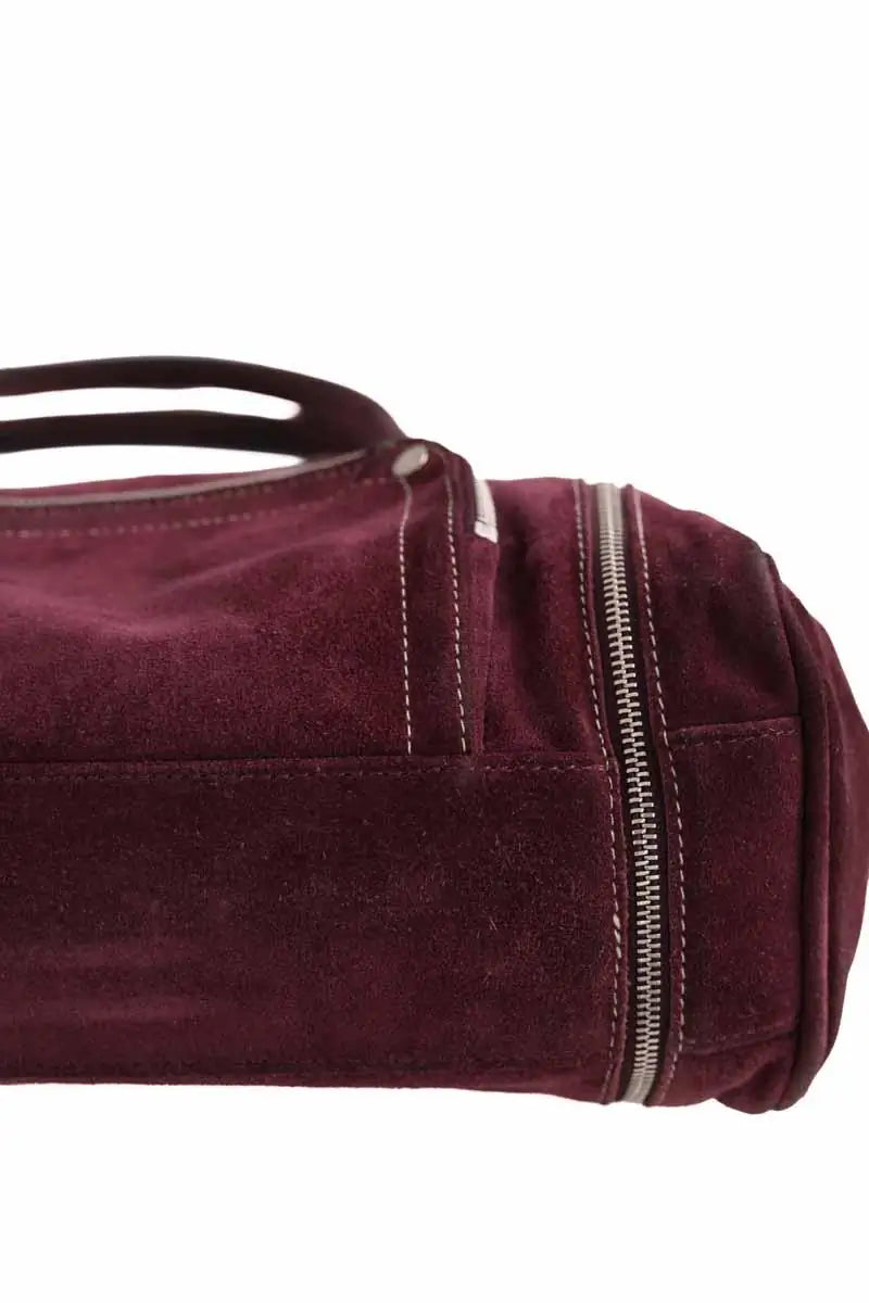 Sac porté épaule Longchamp Violet en Daim