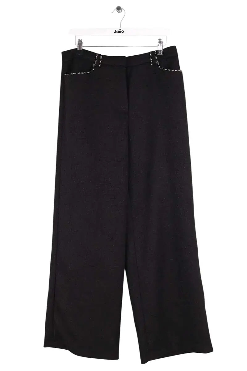 Pantalon droit Maje Noir en Synthétique, taille XL - Seconde Main