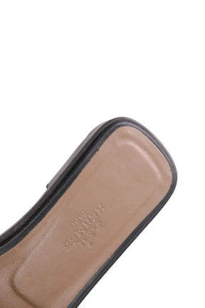 Sandales Oran Hermès ORAN Noir en Cuir