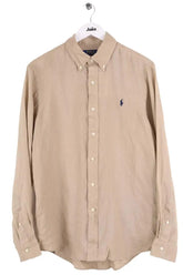 Chemise Ralph Lauren Beige en Lin, taille M - Seconde Main