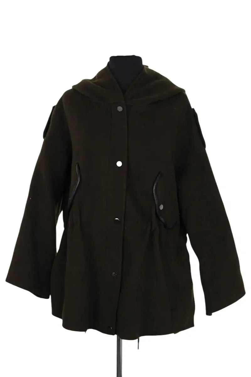 Manteau Maje Kaki en Laine, taille XS - Seconde Main