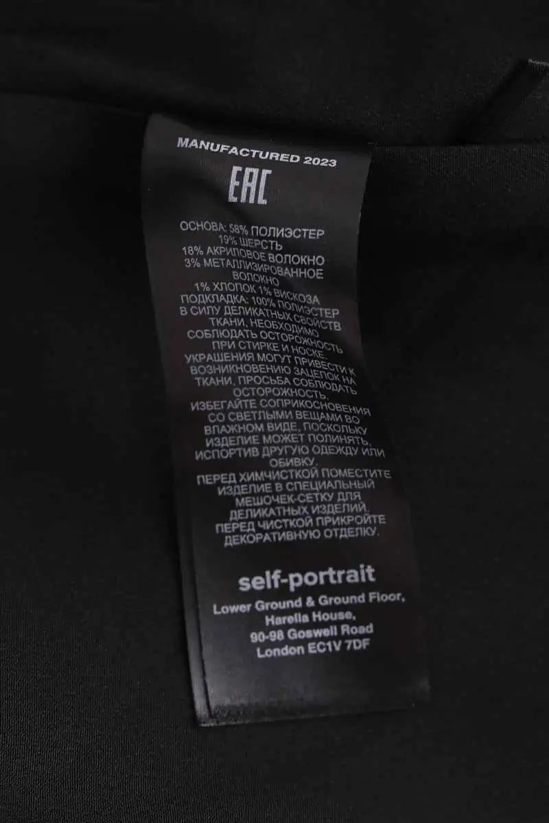 Veste Self-Portrait Noir en Laine