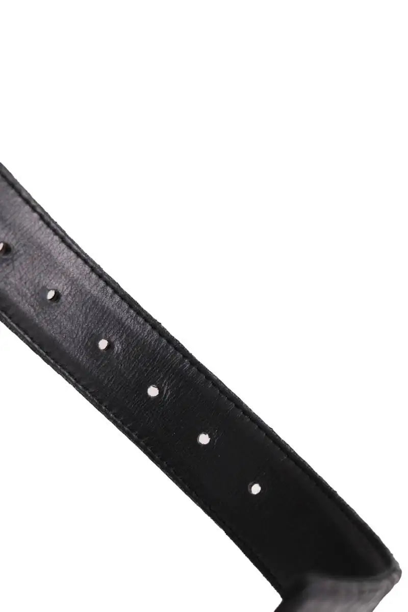 Ceinture en cuir Claris Virot Noir en Cuirs exotiques