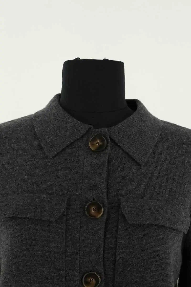 Cardigan Sézane Anthracite en Laine