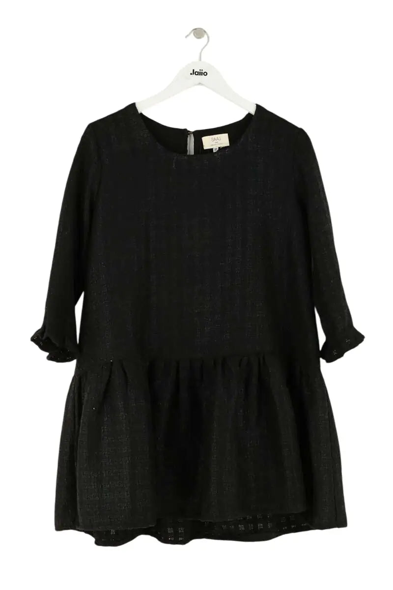 Robe Saaj Noir en Laine, taille L - Seconde Main