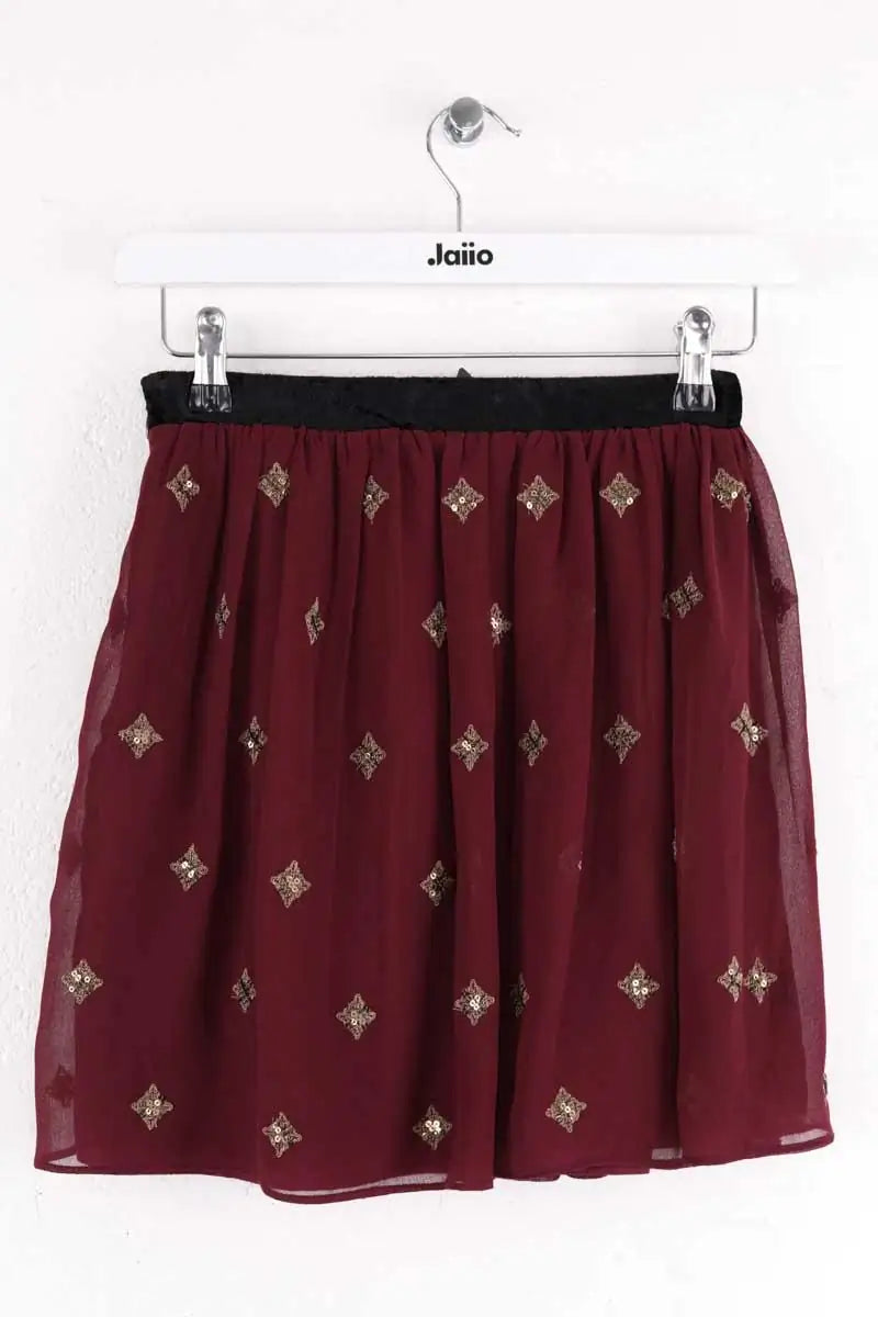 Mini jupe Claudie Pierlot Bordeaux en Synthétique